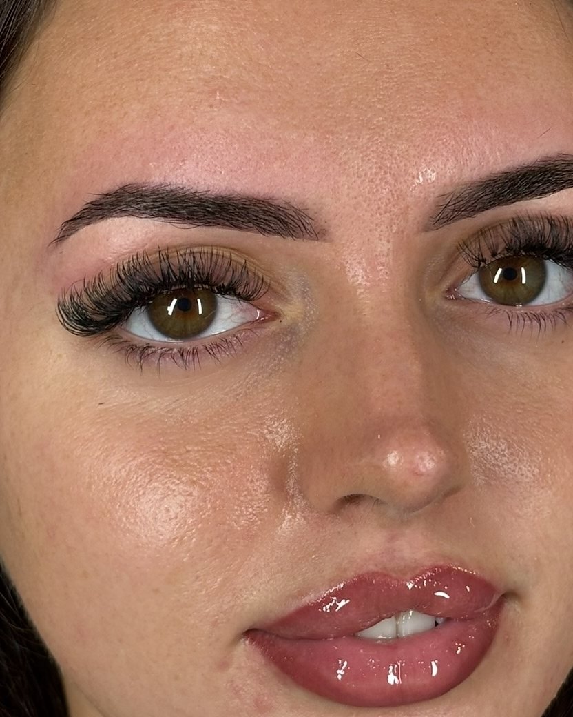 The same client with brows and lips both healed